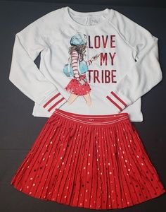 Justice Girls Sweatshirt and Pleated Skirt